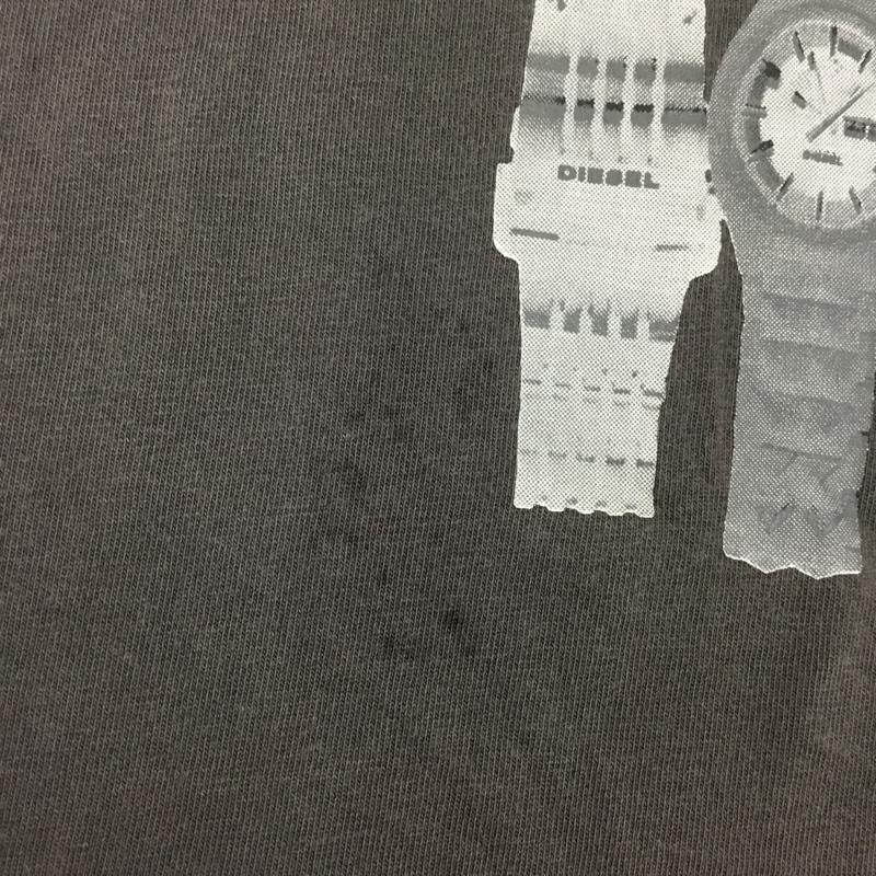 ディーゼル DIESEL Tシャツ 半袖 半袖カットソー プリントTシャツ クルーネックカットソー M プリント チャコールグレー / チャコールグレー /  メンズ USED 古着 中古 10114597