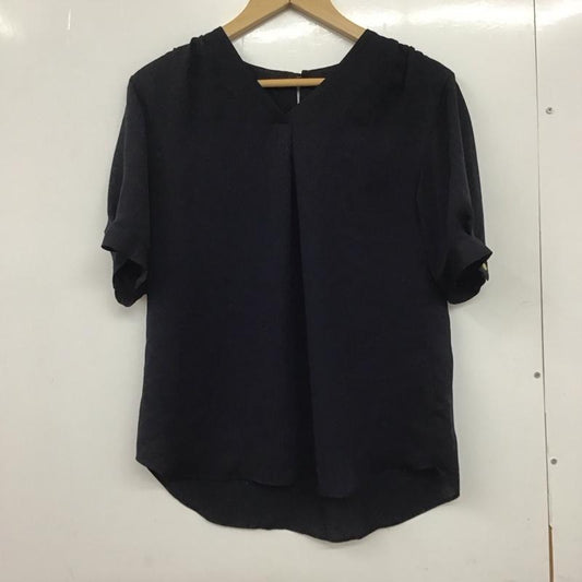グリーンレーベルリラクシング green label relaxing カットソー 半袖 3511-299-1202 WTODサテンブラウス 半袖カットソー M 無地 紺 / ネイビー /  レディース USED 古着 中古 10132938