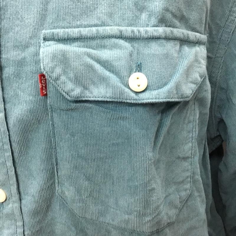 リーバイス Levi s シャツ、ブラウス 長袖 ワークシャツ コーデュロイ L 無地 水色 / ライトブルー /  メンズ USED 古着 中古 10119838