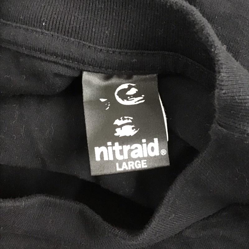 ナイトレイド nitraid Tシャツ 半袖 半袖カットソー プリントTシャツ クルーネックカットソー L プリント 黒 / ブラック /  メンズ USED 古着 中古 10122979
