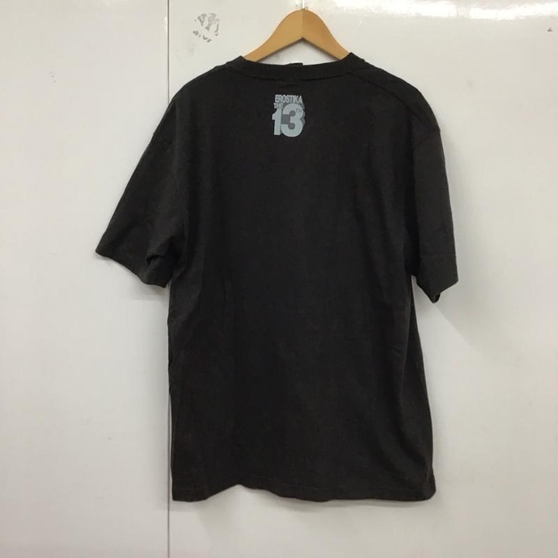 エロスティカ EROSTiKA Tシャツ 半袖 半袖カットソー プリントTシャツ クルーネックカットソー XL プリント 黒 / ブラック /  メンズ USED 古着 中古 10129875