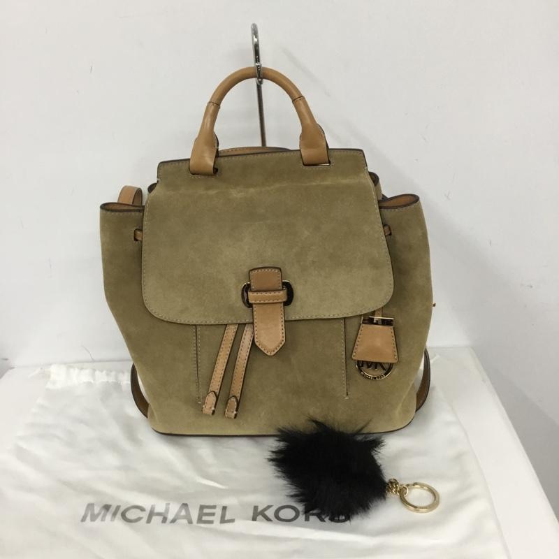 マイケルコース MICHAEL KORS リュックサック、デイパック リュックサック、デイバッグ 30S6GRUB2S スエード レザー 無地 ベージュ / ベージュ /  レディース USED 古着 中古 10128842