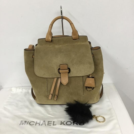 マイケルコース MICHAEL KORS リュックサック、デイパック リュックサック、デイバッグ 30S6GRUB2S スエード レザー 無地 ベージュ / ベージュ /  レディース USED 古着 中古 10128842