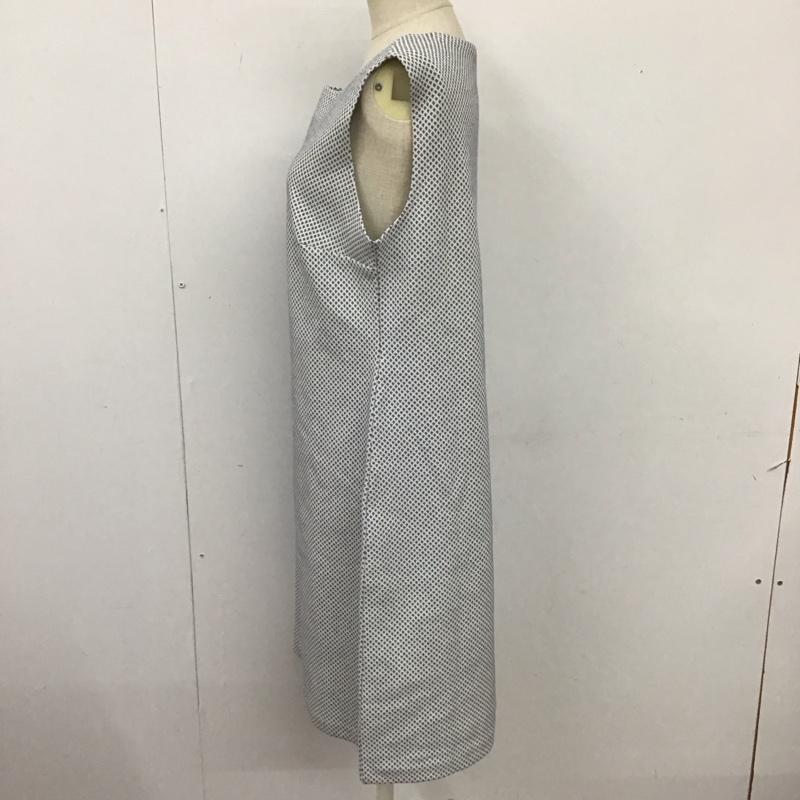 アニエス・ベー agnes b. ワンピース ひざ丈スカート ノースリーブ 3 総柄 白 / ホワイト / X 紺 / ネイビー /  レディース USED 古着 中古 10114447