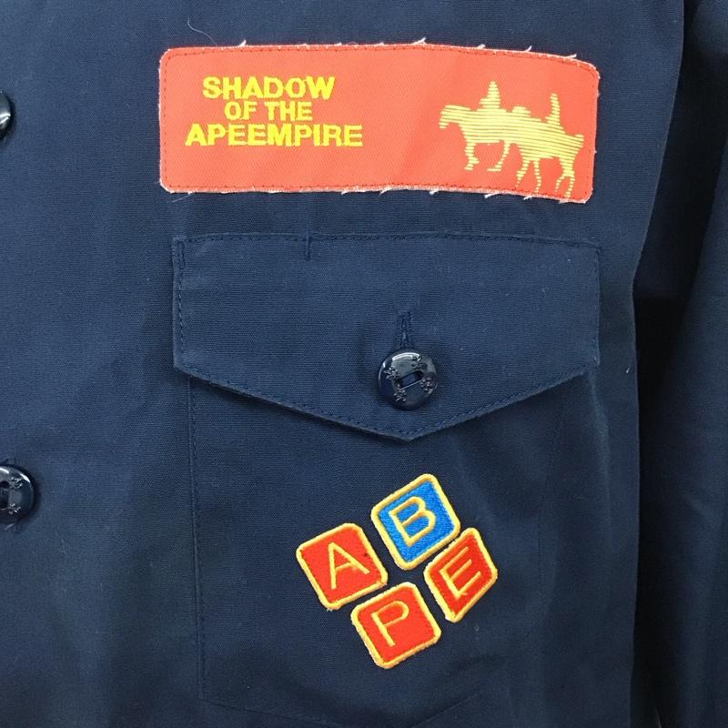 アベイシングエイプ A BATHING APE シャツ、ブラウス 長袖 ボーイスカウトシャツ L  紺 / ネイビー /  メンズ USED 古着 中古 10117972