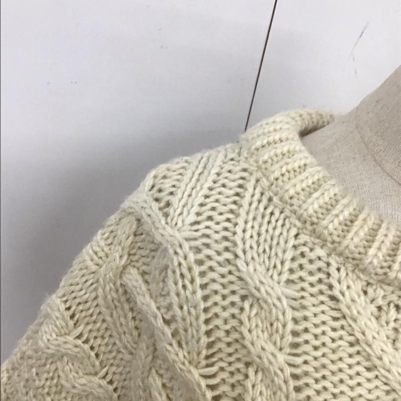 ザラ ZARA ニット、セーター 長袖 6771 313 712 ローゲージ XL  アイボリー / アイボリー / X 黒 / ブラック /  レディース USED 古着 中古 10119609