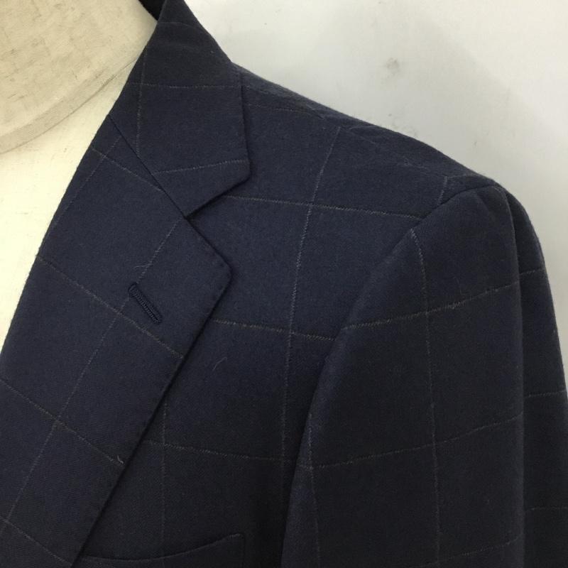 グリーンレーベルリラクシング green label relaxing セットアップ セットアップ セットアップ チェックジャケット スリムスラックスパンツ 2点セット 48 チェック 紺 / ネイビー /  メンズ USED 古着 中古 10114889