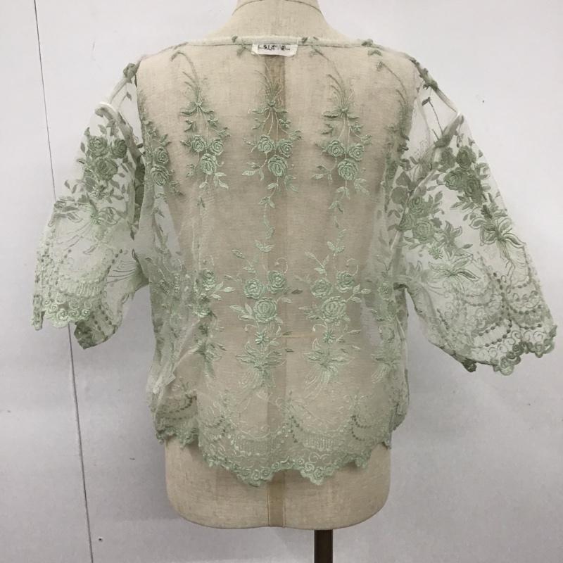 エヴリス EVRIS カットソー 半袖 半袖カットソー 総柄 レースカットソー シースルーカットソー FREE 刺繍 緑 / グリーン /  レディース USED 古着 中古 10103915