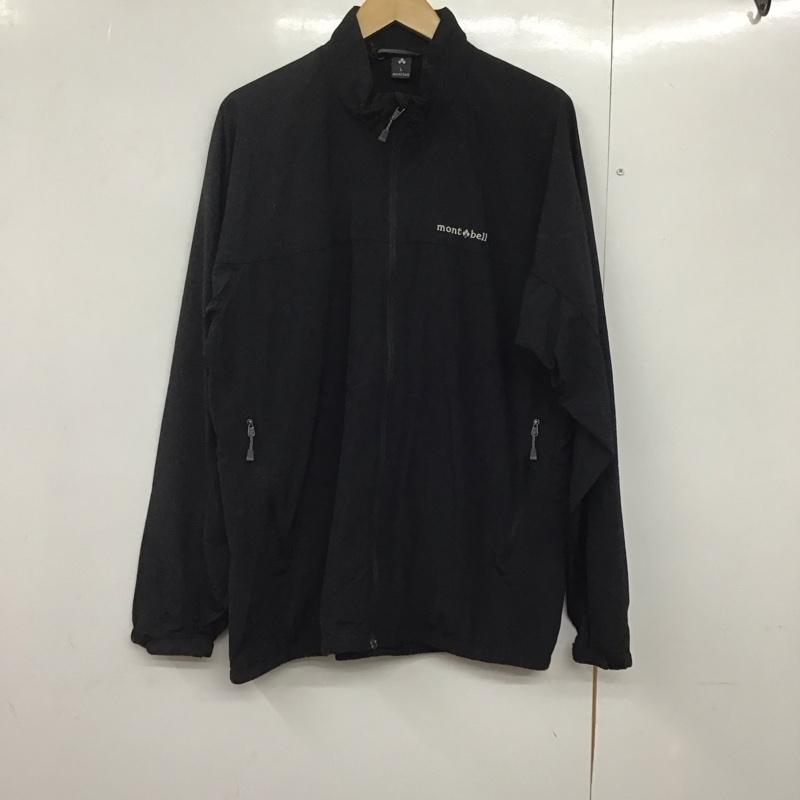 モンベル mont-bell ジャケット、上着 ジャケット、ブレザー 1103244 ジップアップジャケット アウター スタンドカラージャケット L ロゴ、文字 黒 / ブラック /  メンズ USED 古着 中古 10142940