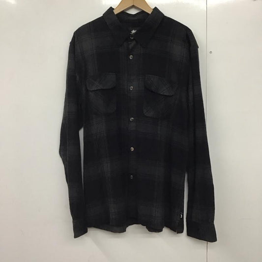 ステューシー STUSSY シャツ、ブラウス 長袖 長袖シャツ チェックシャツ カラーシャツ XL チェック 黒 / ブラック /  メンズ USED 古着 中古 10141680