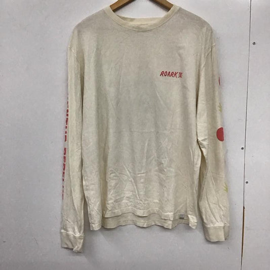 ロアーク リバイバル ROARK REVIVAL カットソー 長袖 長袖カットソー プリントカットソー クルーネック M プリント 白 / ホワイト /  メンズ USED 古着 中古 10137279