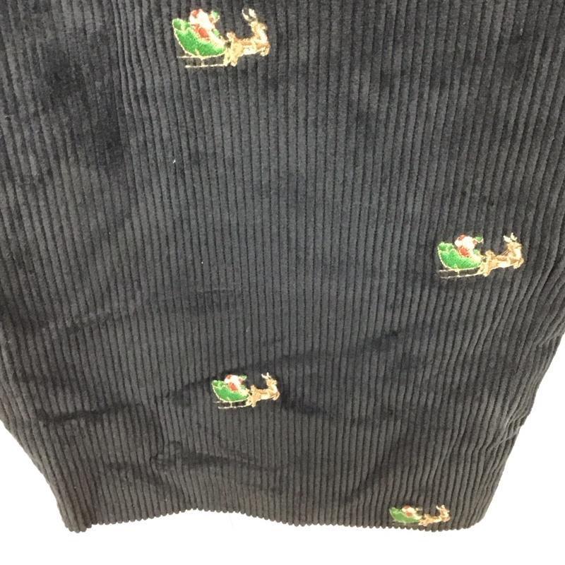 ブルックスブラザーズ BROOKS BROTHERS ボトムス ボトムス コーデュロイパンツ W33 サンタクロース クリスマス 刺繍 33インチ 総柄 黒 / ブラック /  メンズ USED 古着 中古 10111215