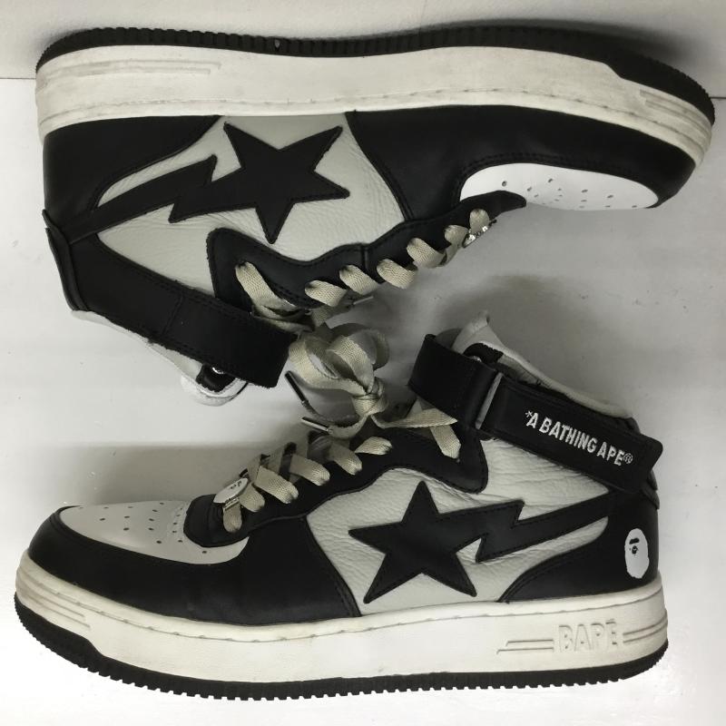 アベイシングエイプ A BATHING APE スニーカー スニーカー BAPE STA MID SAX M191010 28.0cm ロゴ、文字 白 / ホワイト / X 灰 / グレー / X 黒 / ブラック /  メンズ USED 古着 中古 10107080