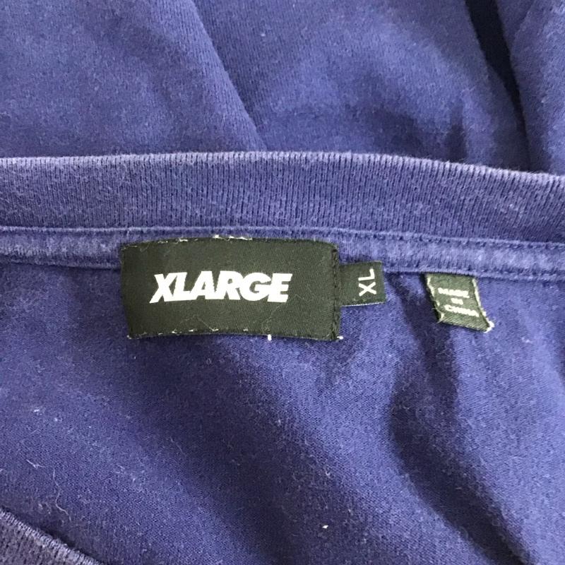 エクストララージ XLARGE Tシャツ 半袖 半袖カットソー プリントTシャツ クルーネックカットソー XL ロゴ、文字 紺 / ネイビー /  メンズ USED 古着 中古 10126632