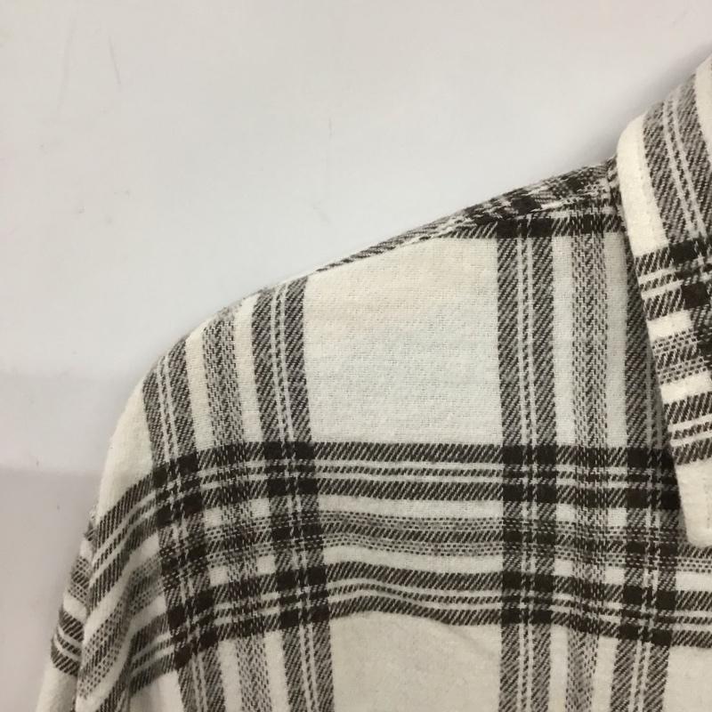 ゴールド GOLD シャツ、ブラウス 長袖 長袖シャツ チェックシャツ カラーシャツ ネルシャツ S チェック 白 / ホワイト / X 茶 / ブラウン /  メンズ USED 古着 中古 10134889