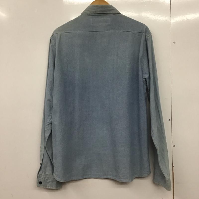 パウン PAWN シャツ、ブラウス 長袖 長袖シャツ 刺繍シャツ カラーシャツ L 刺繍 インディゴ / インディゴ /  メンズ USED 古着 中古 10145262