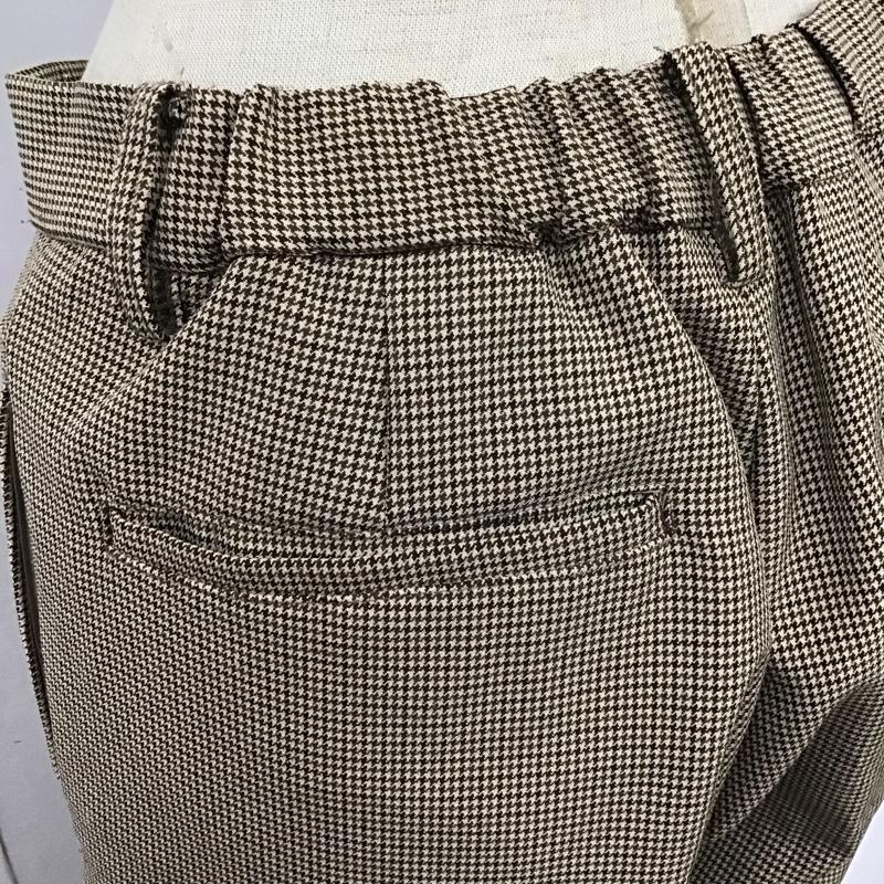 ニコアンド niko and... ボトムス ボトムス S201IK44SM センタープレスパンツ ストレートパンツ 3 チェック ベージュ / ベージュ / X 黒 / ブラック / X 茶 / ブラウン /  レディース USED 古着 中古 10121545