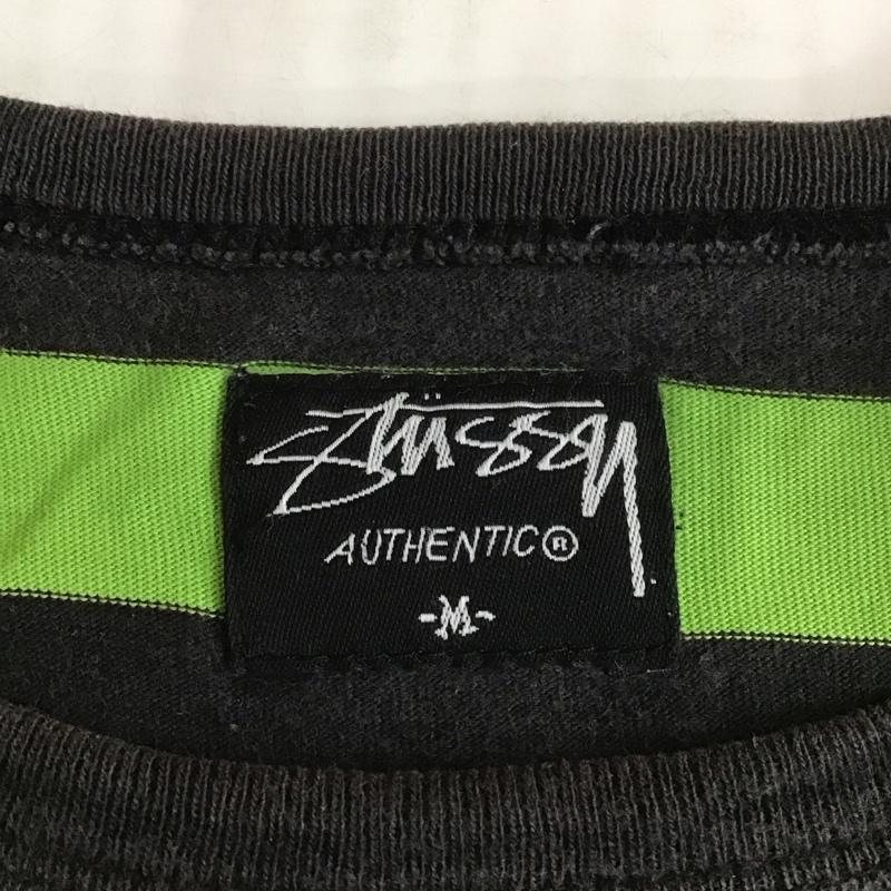 ステューシー STUSSY カットソー 長袖 長袖カットソー ボーダー長袖カットソー クルーネックカットソー M ボーダー柄 緑 / グリーン / X 紺 / ネイビー /  メンズ USED 古着 中古 10107126