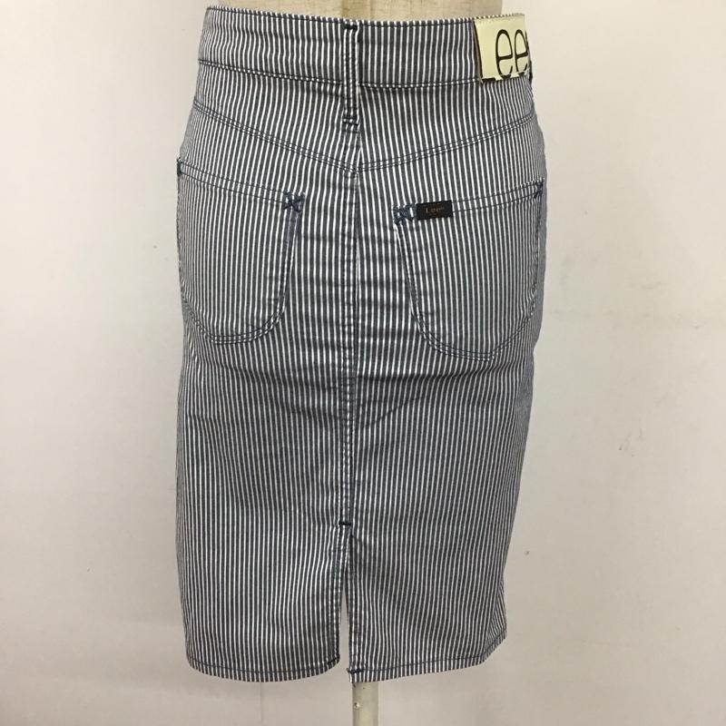 リー Lee スカート ひざ丈スカート LL0355 ペンシルスカート ストレッチ XS ストライプ 白 / ホワイト / X 紺 / ネイビー /  レディース USED 古着 中古 10112991