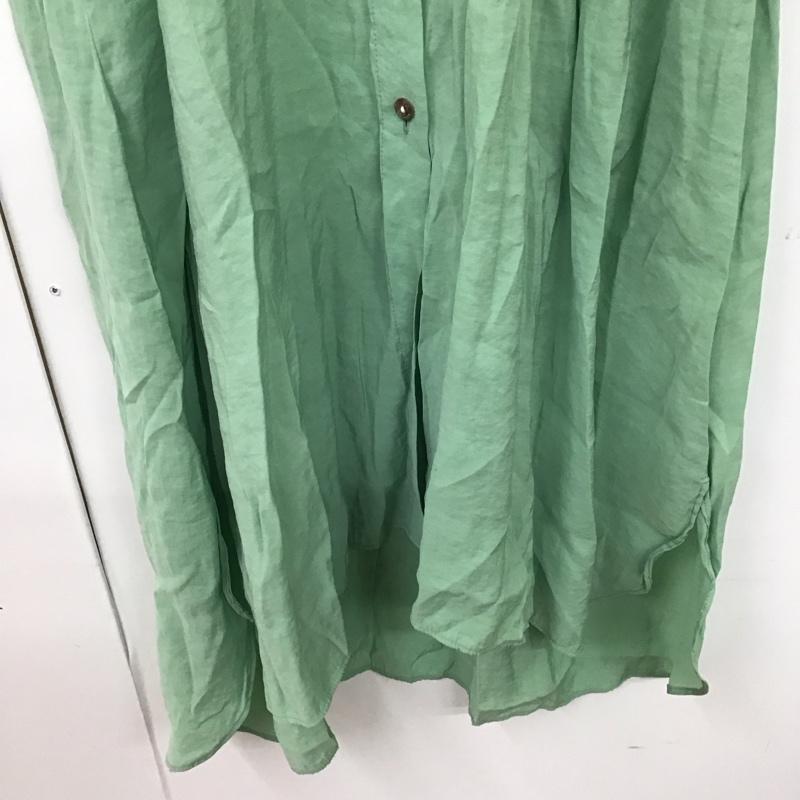 ザラ ZARA ワンピース ロングスカート シャツワンピース L 無地 緑 / グリーン /  レディース USED 古着 中古 10128866