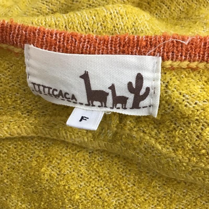チチカカ TITICACA カットソー 長袖 長袖カットソー Vネックカットソー ロングスリーブカットソー FREE 無地 黄 / イエロー /  レディース USED 古着 中古 10116611