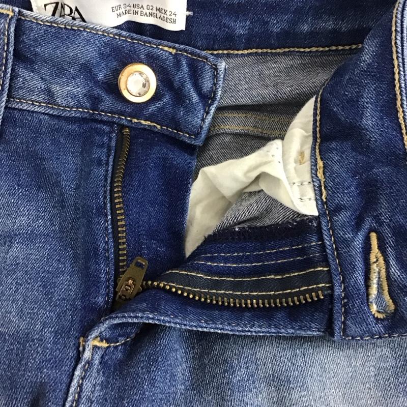 ザラ ZARA パンツ デニム、ジーンズ 8228 030 427 ストレッチ スキニー ダメージ加工 青 / ブルー /  レディース USED 古着 中古 10133660