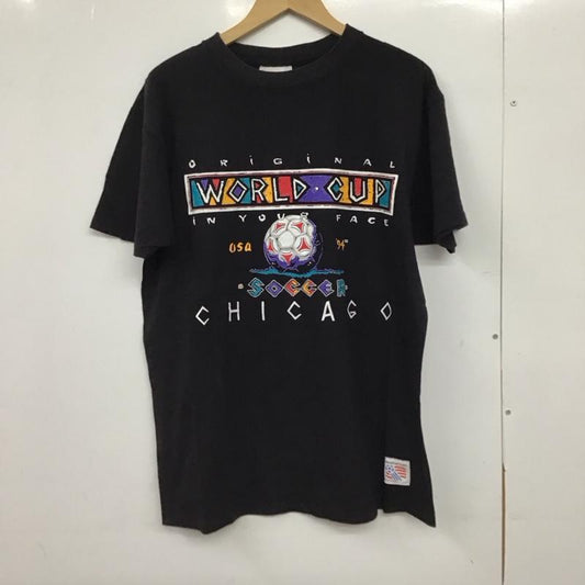古着 USED Tシャツ 半袖 半袖カットソー プリントTシャツ クルーネックカットソー 94年 ワールドカップ usa製 L プリント 黒 / ブラック /  メンズ USED 古着 中古 10150069