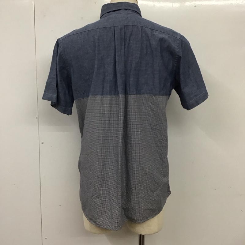 アベイシングエイプ A BATHING APE Tシャツ 半袖 半袖シャツ カラーシャツ 半袖カットソー デニムシャツ L ロゴ、文字 インディゴ / インディゴ /  メンズ USED 古着 中古 10117278