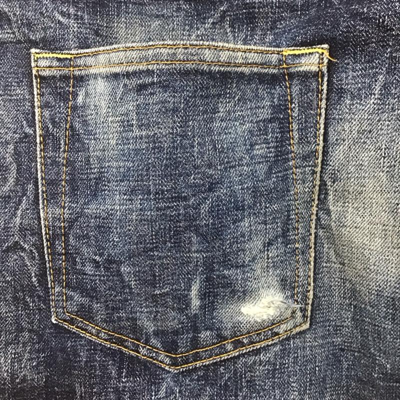 エターナル ETERNAL パンツ デニム、ジーンズ デニムパンツ ストレートパンツ ダメージジーンズ ワイドパンツ 34 総柄 インディゴ / インディゴ /  メンズ USED 古着 中古 10107200