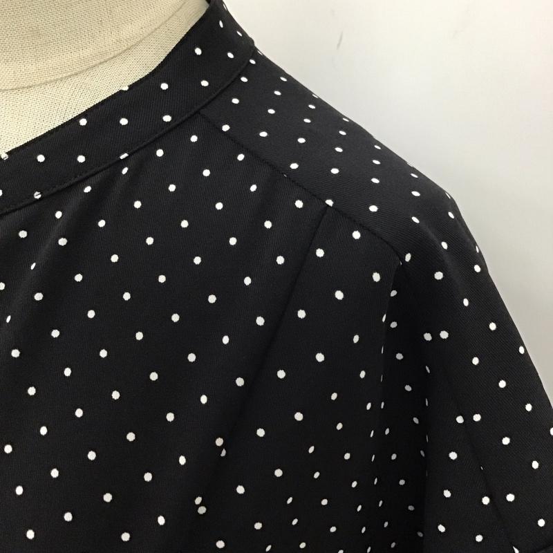 アデイインザライフ ユナイテッドアローズ A day in the life UNITED ARROWS ワンピース ロングスカート 6326-699-0493 プリーツ スキッパーシャツワンピース FREE ドット 紺 / ネイビー / X 白 / ホワイト /  レディース USED 古着 中古 10114423