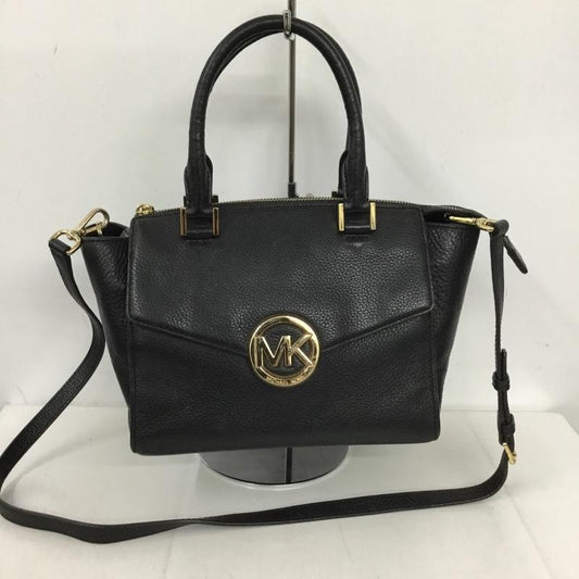マイケルコース MICHAEL KORS ハンドバッグ ハンドバッグ ショルダーバッグ 2WAY ロゴ、文字 黒 / ブラック / X 金 / ゴールド /  レディース USED 古着 中古 10128992