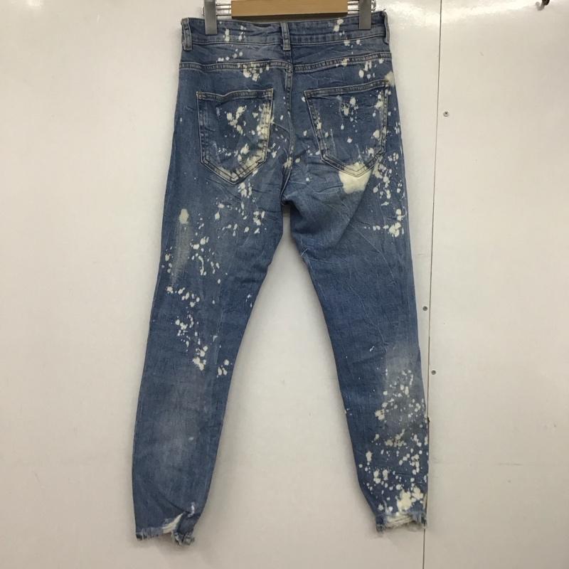 ザラ ZARA パンツ デニム、ジーンズ デニムパンツ スリムパンツ カジュアルパンツ ストレッチパンツ 38インチ ダメージ加工 インディゴ / インディゴ /  メンズ USED 古着 中古 10143232