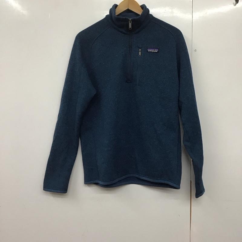 パタゴニア patagonia カットソー 長袖 25522fa17 ベターセータープルオーバー ハーフジップ M ロゴ、文字 青 / ブルー /  メンズ USED 古着 中古 10143524