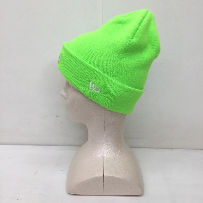 ニューエラ NEW ERA 帽子 ニット帽 MoMA FREE ロゴ、文字 黄緑 / イエローグリーン /  メンズ USED 古着 中古 10136546