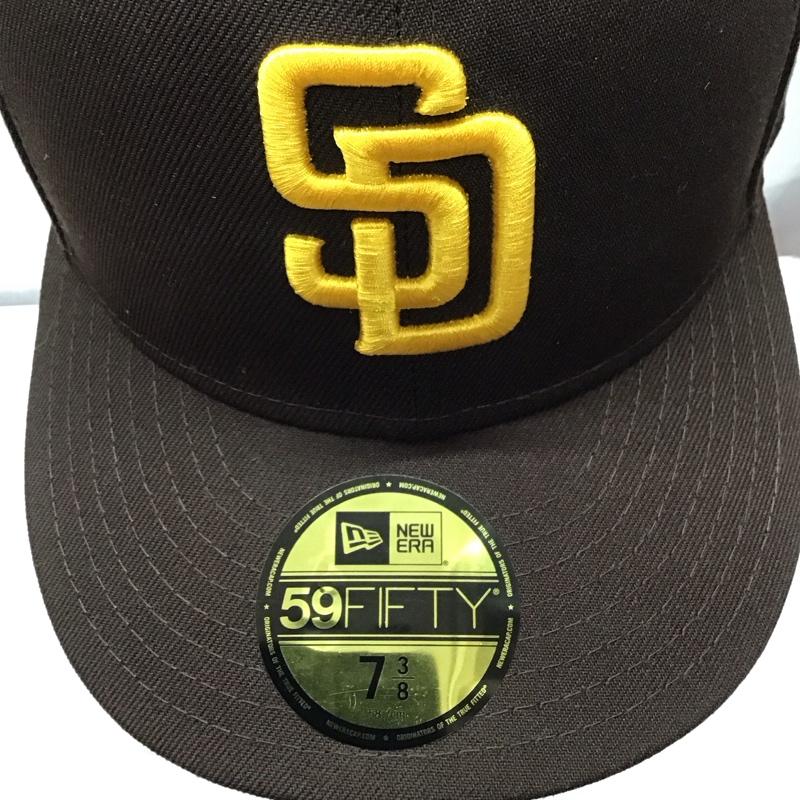 ニューエラ NEW ERA 帽子 キャップ 59FIFTY MLBオンフィールド サンディエゴ・パドレス ゲーム ロゴ、文字 茶 / ブラウン /  メンズ USED 古着 中古 10117958