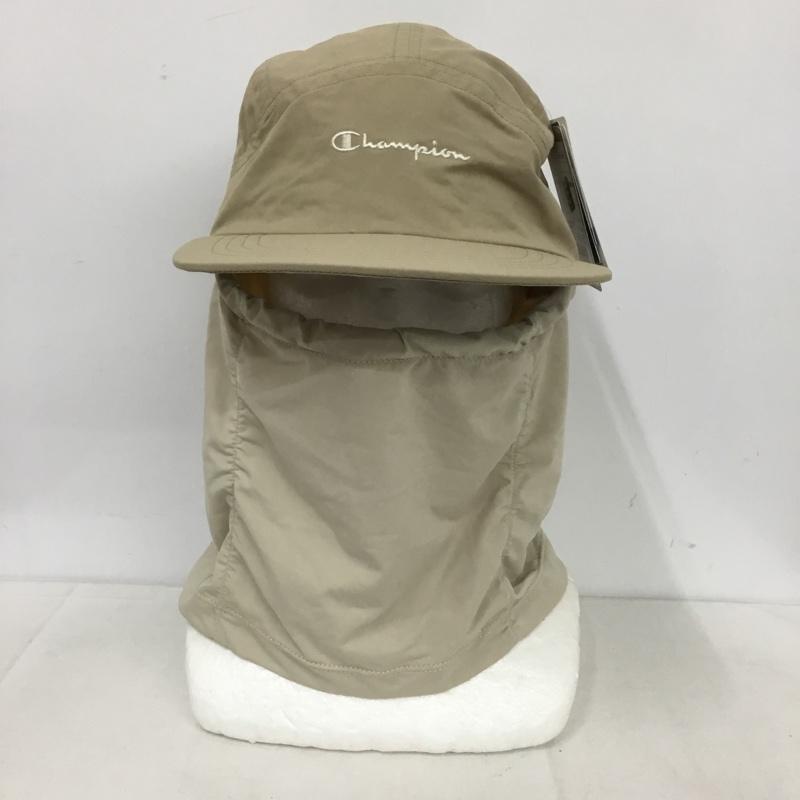 チャンピオン Champion 帽子 キャップ 181-0630 ファイスネックカバーキャップ ネックゲイター付き 2WAY タグ付き ロゴ、文字 ベージュ / ベージュ /  レディース USED 古着 中古 10142804
