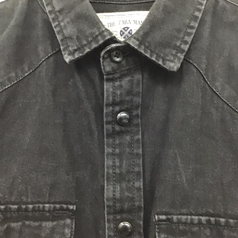 ザラメン ZARA MAN シャツ、ブラウス 長袖 長袖シャツ 無地シャツ カラーシャツ S 無地 黒 / ブラック /  メンズ USED 古着 中古 10133120
