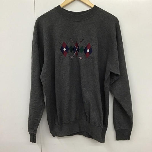 古着 USED トレーナー 長袖 L 無地 チャコールグレー / チャコールグレー /  メンズ USED 古着 中古 10130159