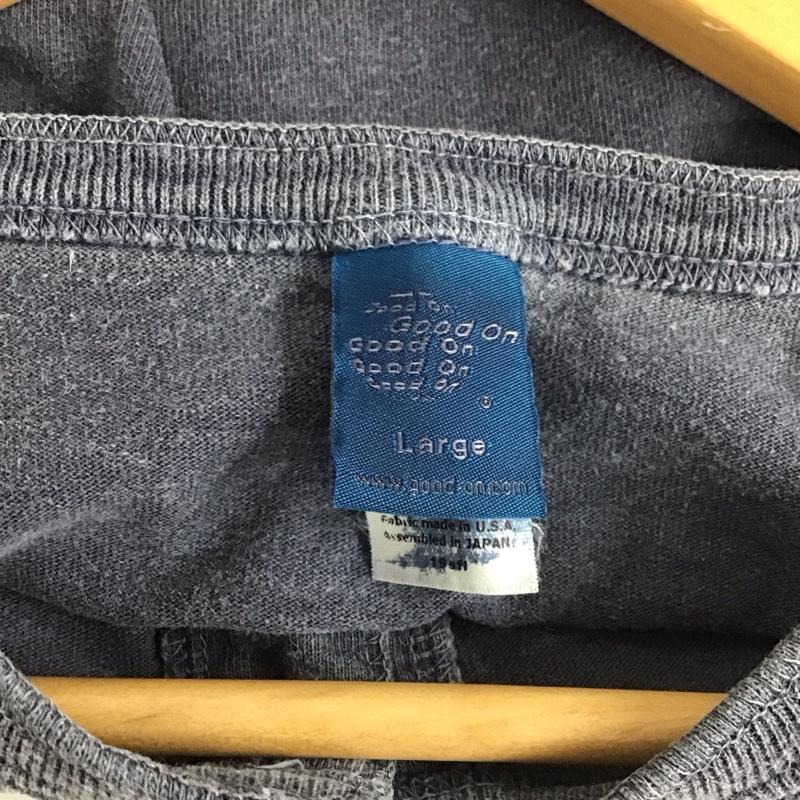 グッドオン Good On カットソー 半袖 半袖カットソー 無地Tシャツ ヘンリーネックカットソー L 無地 紺 / ネイビー /  メンズ USED 古着 中古 10131005