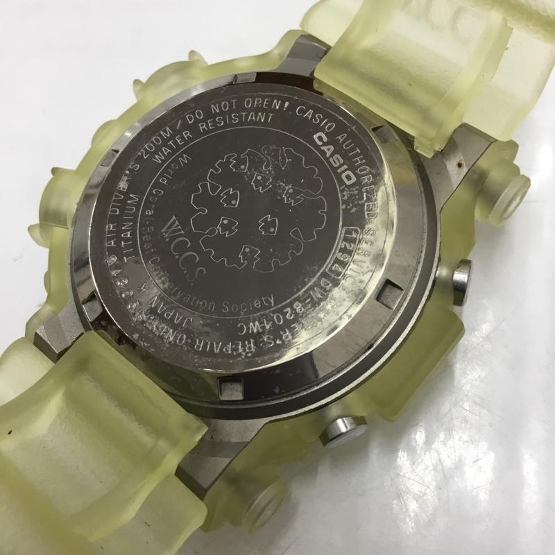 ジーショック G-SHOCK 腕時計 デジタル DW-8201WC FROGMAN W.C.C.S 世界サンゴ礁保護協会 箱有 ロゴ、文字 透明 / クリア /  メンズ USED 古着 中古 10110542