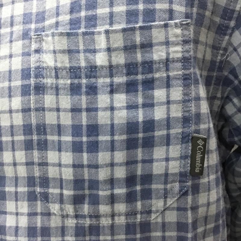 コロンビア Columbia シャツ、ブラウス 長袖 長袖 M チェック 青 / ブルー /  メンズ USED 古着 中古 10108457