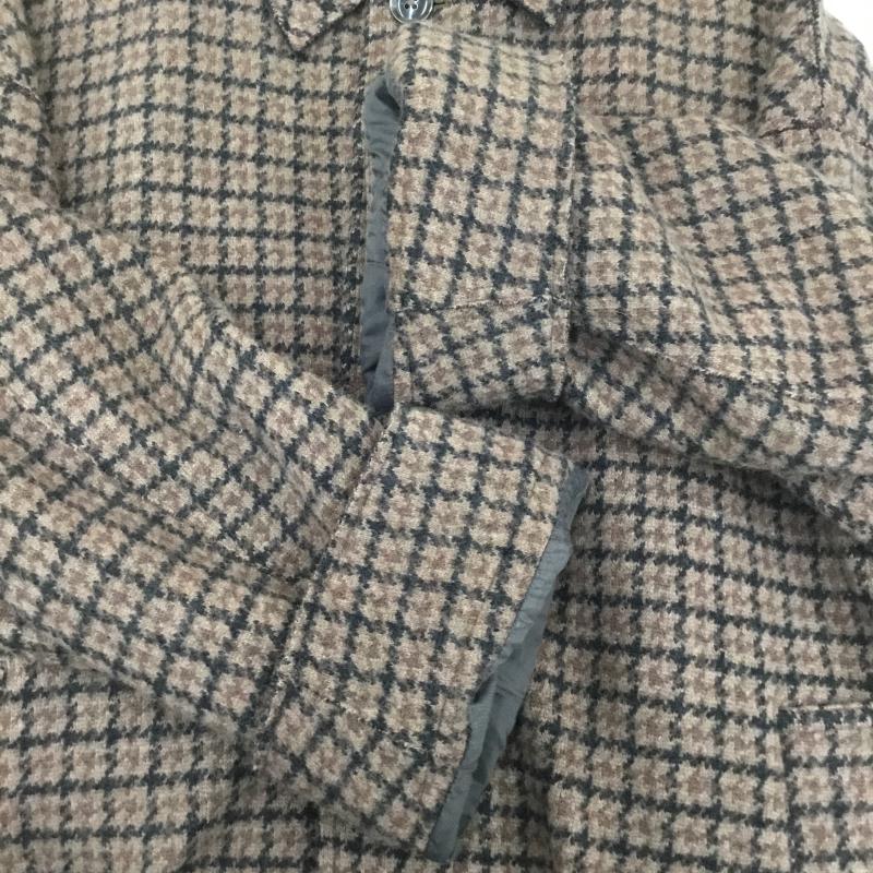 ヨーク YOKE コート コート一般 19AW DOUBLE JQUARD KNIT BAL COLLAR COAT S チェック 黒 / ブラック / X 茶 / ブラウン / X ダークブラウン / ダークブラウン /  メンズ USED 古着 中古 10123104