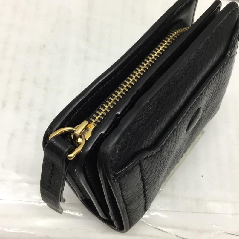 マークジェイコブス MARCJACOBS 財布 二つ折り M0014215 レザー ロゴ、文字 黒 / ブラック /  レディース USED 古着 中古 10106298