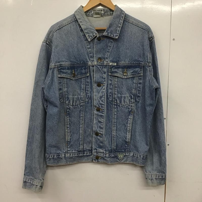 ゲス Guess ジャケット、上着 ジャケット、ブレザー デニムジャケット Gジャン アウター カジュアルジャケット 90s M ロゴ、文字 インディゴ / インディゴ /  メンズ USED 古着 中古 10133492