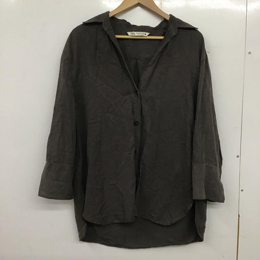 ザラ ZARA シャツ、ブラウス 長袖 M 無地 チャコールグレー / チャコールグレー /  レディース USED 古着 中古 10139397