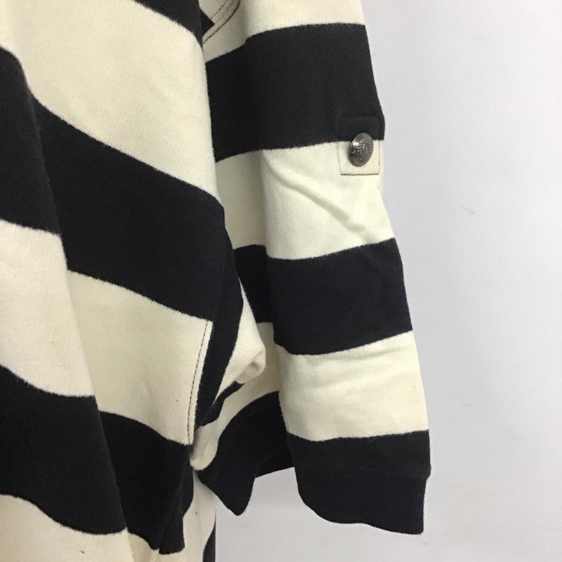 バーバリーロンドン Burberry London ワンピース ひざ丈スカート 半袖ロングワンピース ボーダーワンピース 38 ボーダー柄 白 / ホワイト / X 黒 / ブラック /  レディース USED 古着 中古 10113710