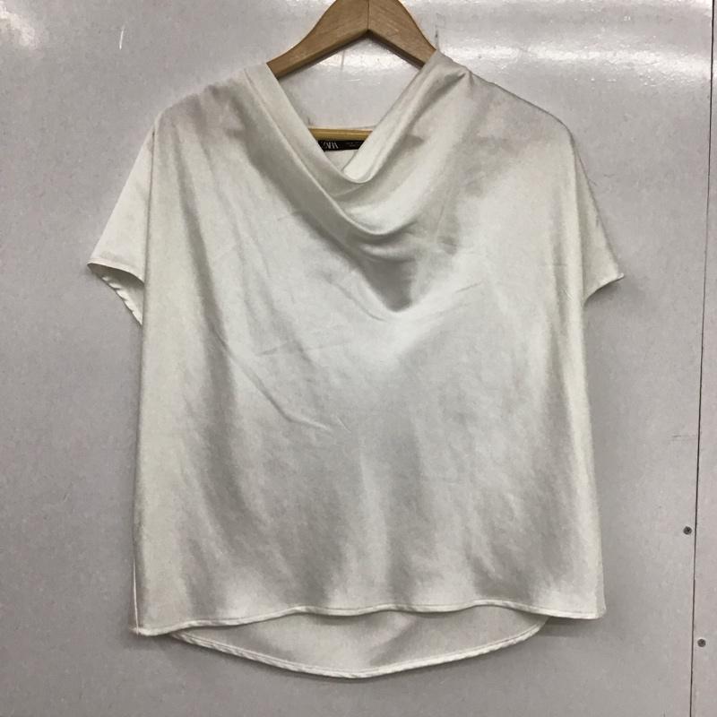 ザラ ZARA カットソー 半袖 4387/033/251 M 無地 白 / ホワイト /  レディース USED 古着 中古 10133654