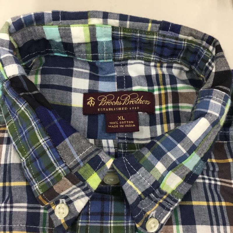 ブルックスブラザーズ BROOKS BROTHERS シャツ、ブラウス 半袖 半袖シャツ チェックシャツ ボタンダウンシャツ XL チェック マルチカラー / マルチカラー /  メンズ USED 古着 中古 10111607
