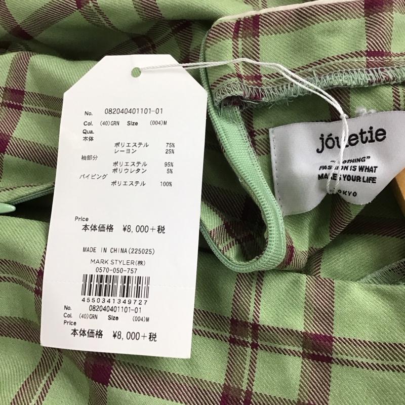 ジュエティ jouetie シャツ、ブラウス 半袖 082040401101-01 チャイナ風 プルオーバー タグ付き M チェック 緑 / グリーン /  レディース USED 古着 中古 10149498