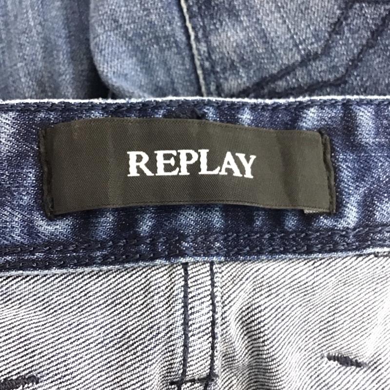 リプレイ REPLAY パンツ デニム、ジーンズ デニムパンツ スリムパンツ カジュアルパンツ ストレッチパンツ 34 無地 インディゴ / インディゴ /  メンズ USED 古着 中古 10138585